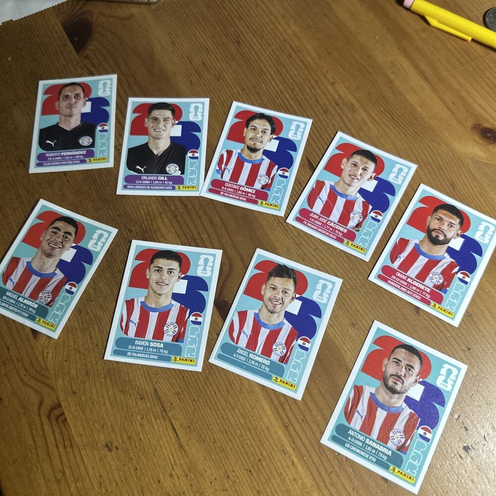 Paraguay Panini FIFA World Cup 2026 Lot of 9 Stickers 2/3/4/6/7/17/18/19/20
